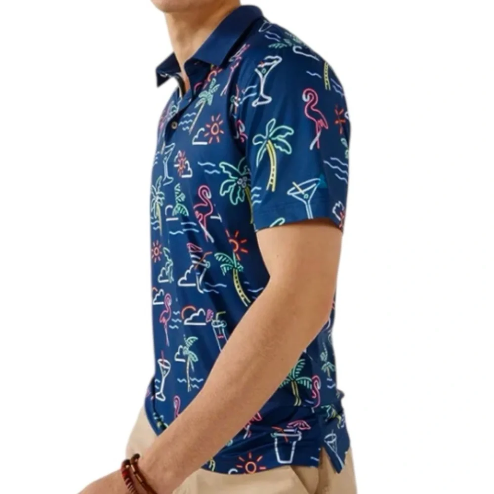 Like New Chubbie’s Performance Polo Neon Light Size Large - Picture 2 of 12